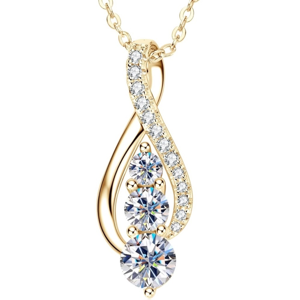 18k Diamond Infinity Past Present Future Necklace